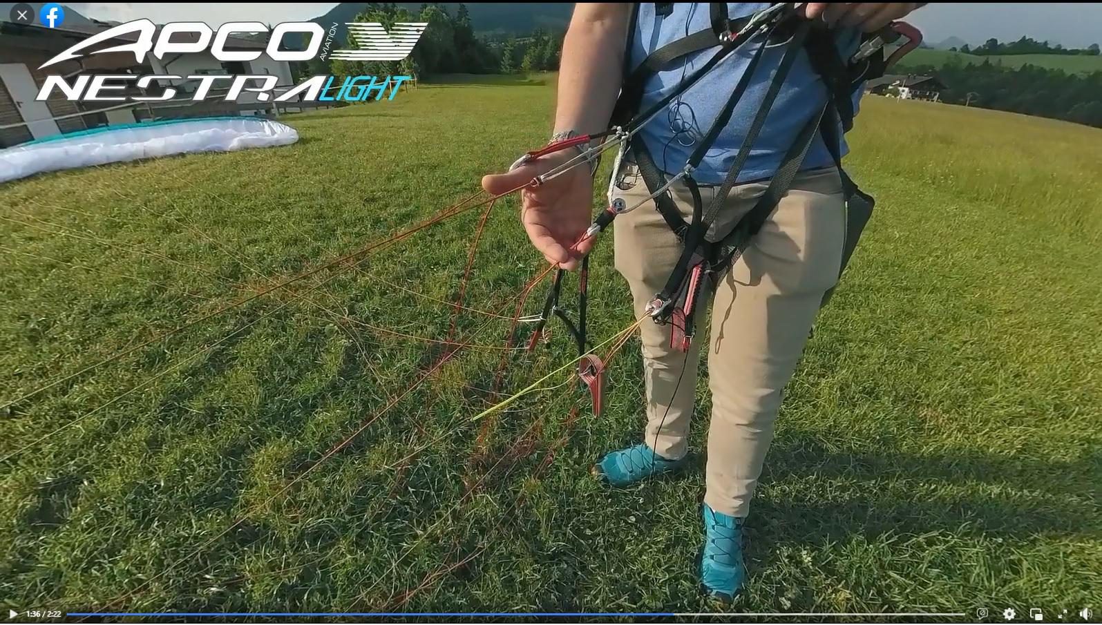 APCO Nestra Light High-EN-B-Gleitschirm — Tragegurte