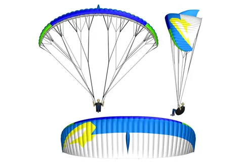 APCO Viva parapente EN-A – vue 3D avec plan de suspentage et Mohawk